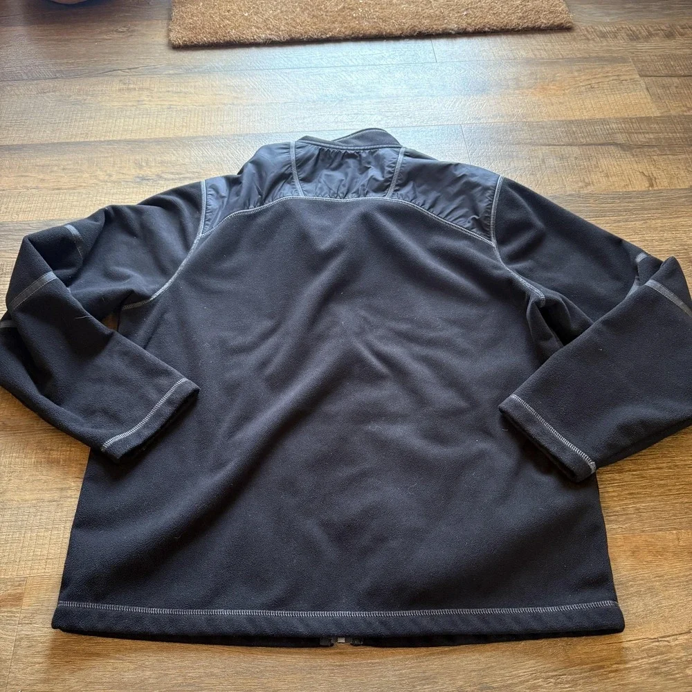 Tommy Bahama Jacket Mens M Black Full Zip Fleece Mock Neck Pockets Athleisure